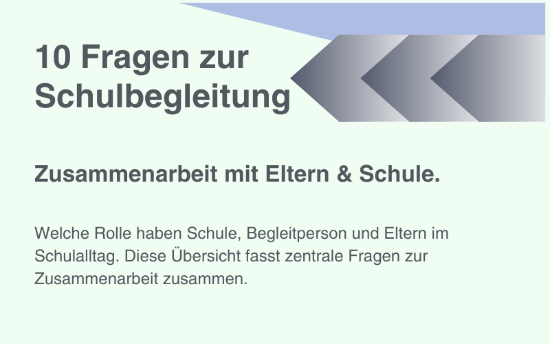 PDF Übersicht zu den Fragen zur Schulbegleitung zur Zusammenarbeit mit der Schule