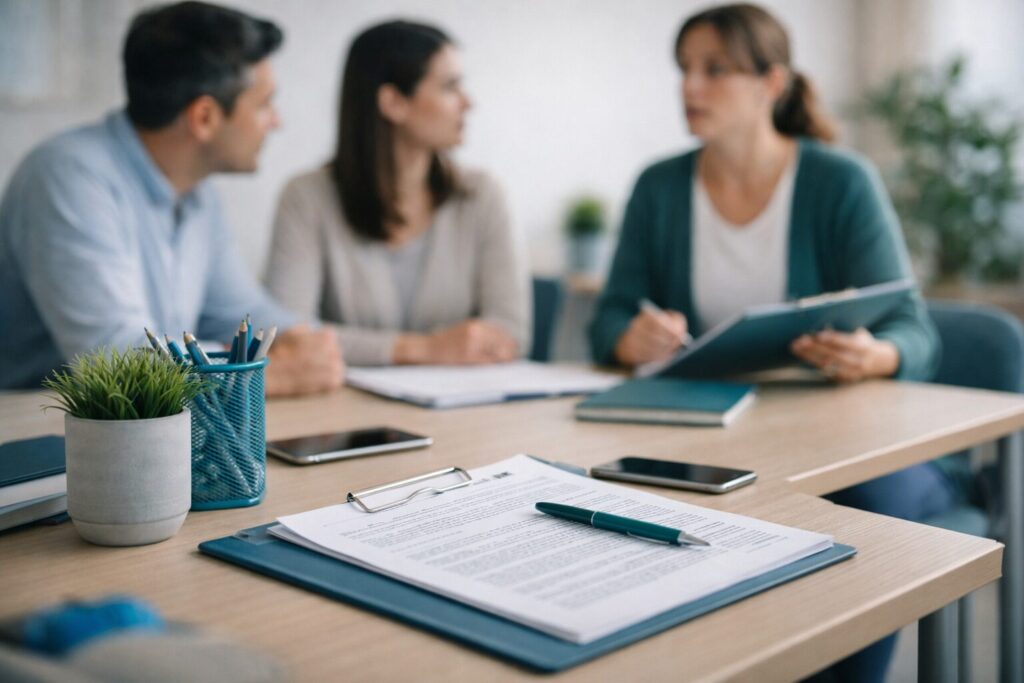 Abstimmung zwischen Schulbegleitung und Lehrkraft zur Umsetzung der Schulbegleitung